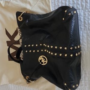 Michael Kors black studded handbag